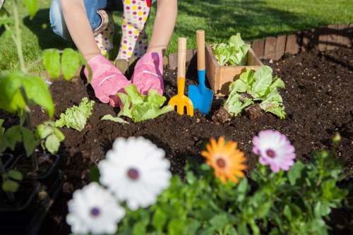 Gardening team coordinating scheduling and access in a community green space